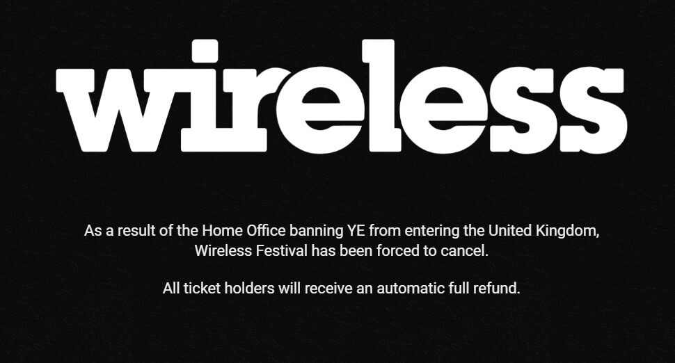 Kanye West Blocked from UK Wireless Festival Cancelled